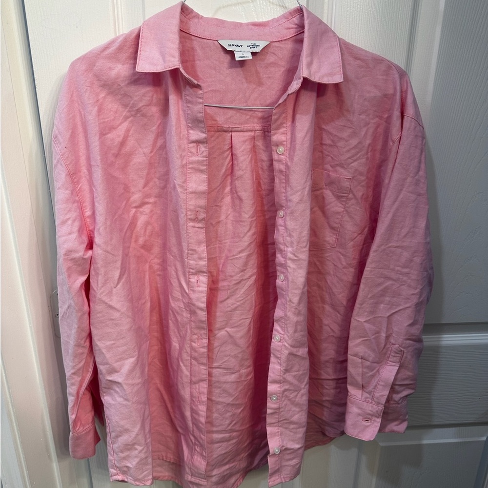 Women’s Old Navy “The Boyfriend Shirt”, Pink